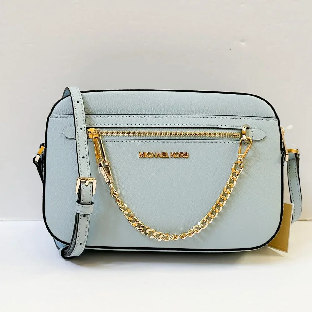 Michael Kors Jet Set Item East West Chain Crossbody Shoulder Bag Vista Blue - Picture 1 of 12